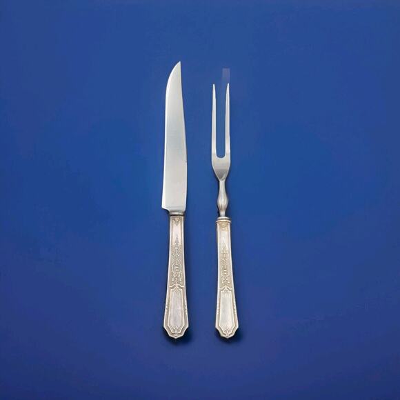 1847 Rogers Bros Ancestral Flatware Silverware Set 2 Pcs Carving Knife And Fork